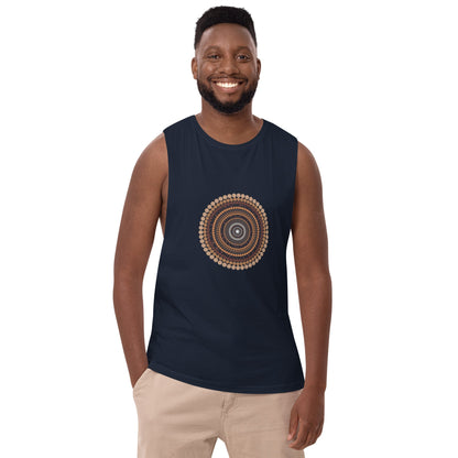 Yarning Circle Men’s Drop Arm Tank Top - Aboriginal Art by Lani