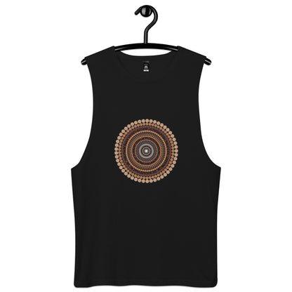 Yarning Circle Men’s Drop Arm Tank Top - Aboriginal Art by Lani