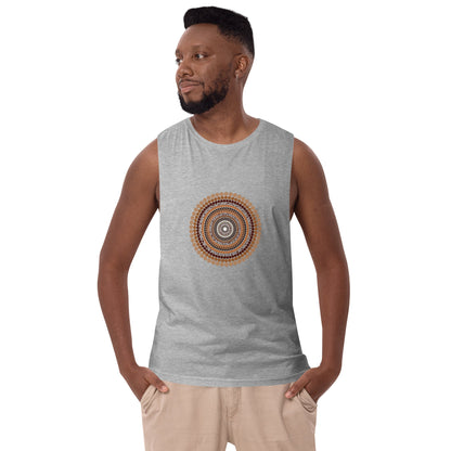 Yarning Circle Men’s Drop Arm Tank Top - Aboriginal Art by Lani