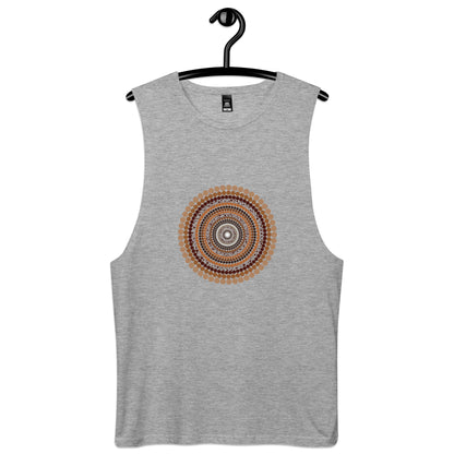 Yarning Circle Men’s Drop Arm Tank Top - Aboriginal Art by Lani