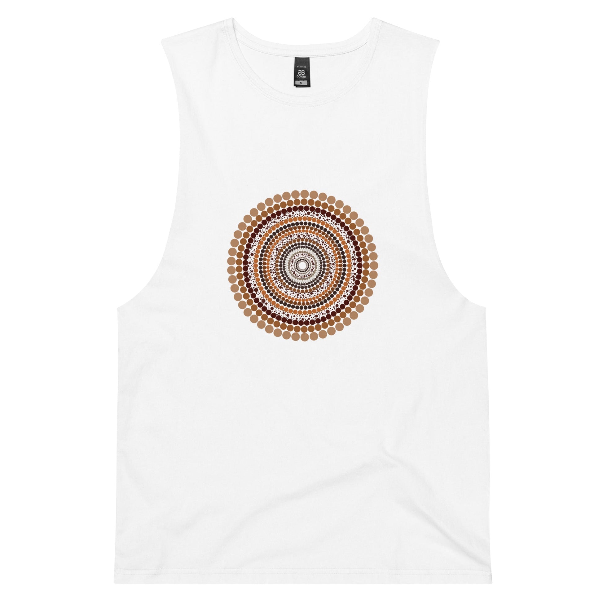 Yarning Circle Men’s Drop Arm Tank Top - Aboriginal Art by Lani