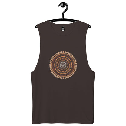 Yarning Circle Men’s Drop Arm Tank Top - Aboriginal Art by Lani