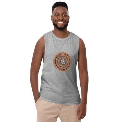 Yarning Circle Men’s Drop Arm Tank Top - Aboriginal Art by Lani