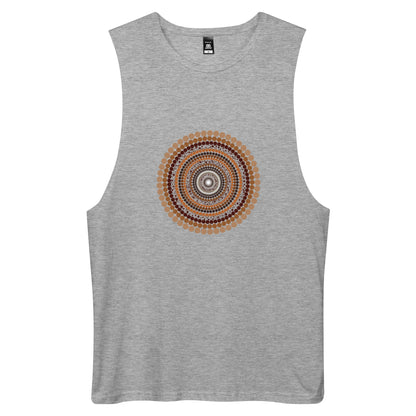 Yarning Circle Men’s Drop Arm Tank Top - Aboriginal Art by Lani