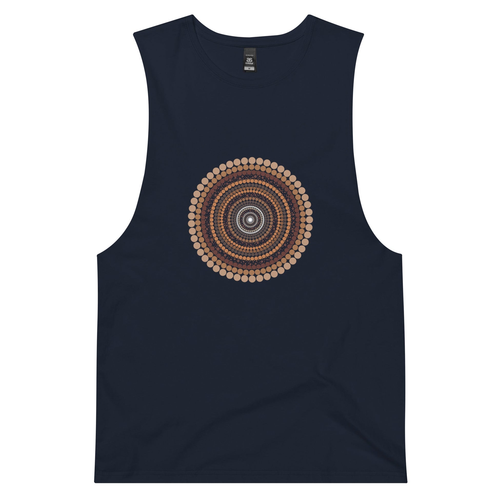 Yarning Circle Men’s Drop Arm Tank Top - Aboriginal Art by Lani