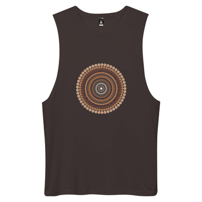 Yarning Circle Men’s Drop Arm Tank Top - Aboriginal Art by Lani