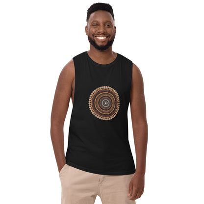 Yarning Circle Men’s Drop Arm Tank Top - Aboriginal Art by Lani