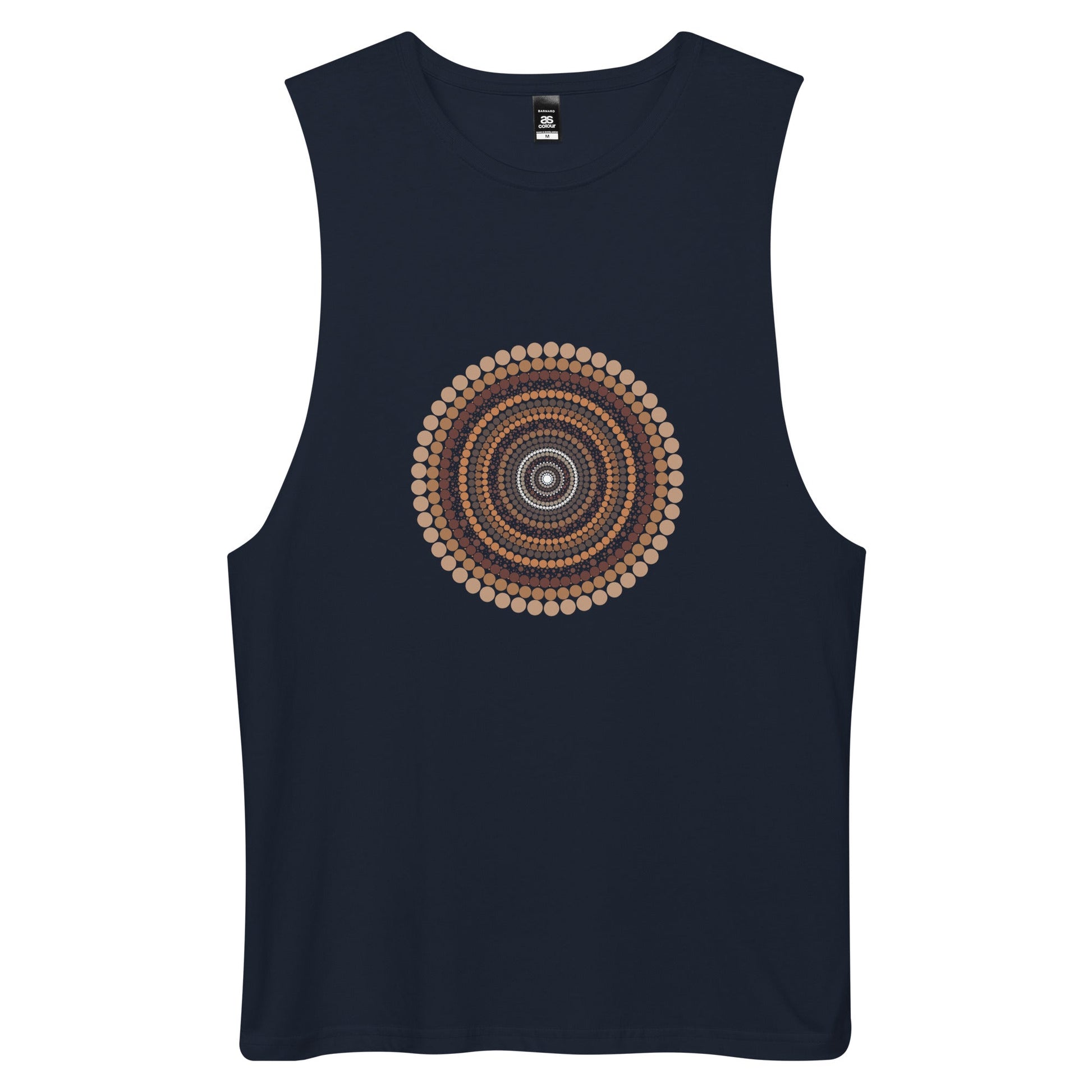Yarning Circle Men’s Drop Arm Tank Top - Aboriginal Art by Lani