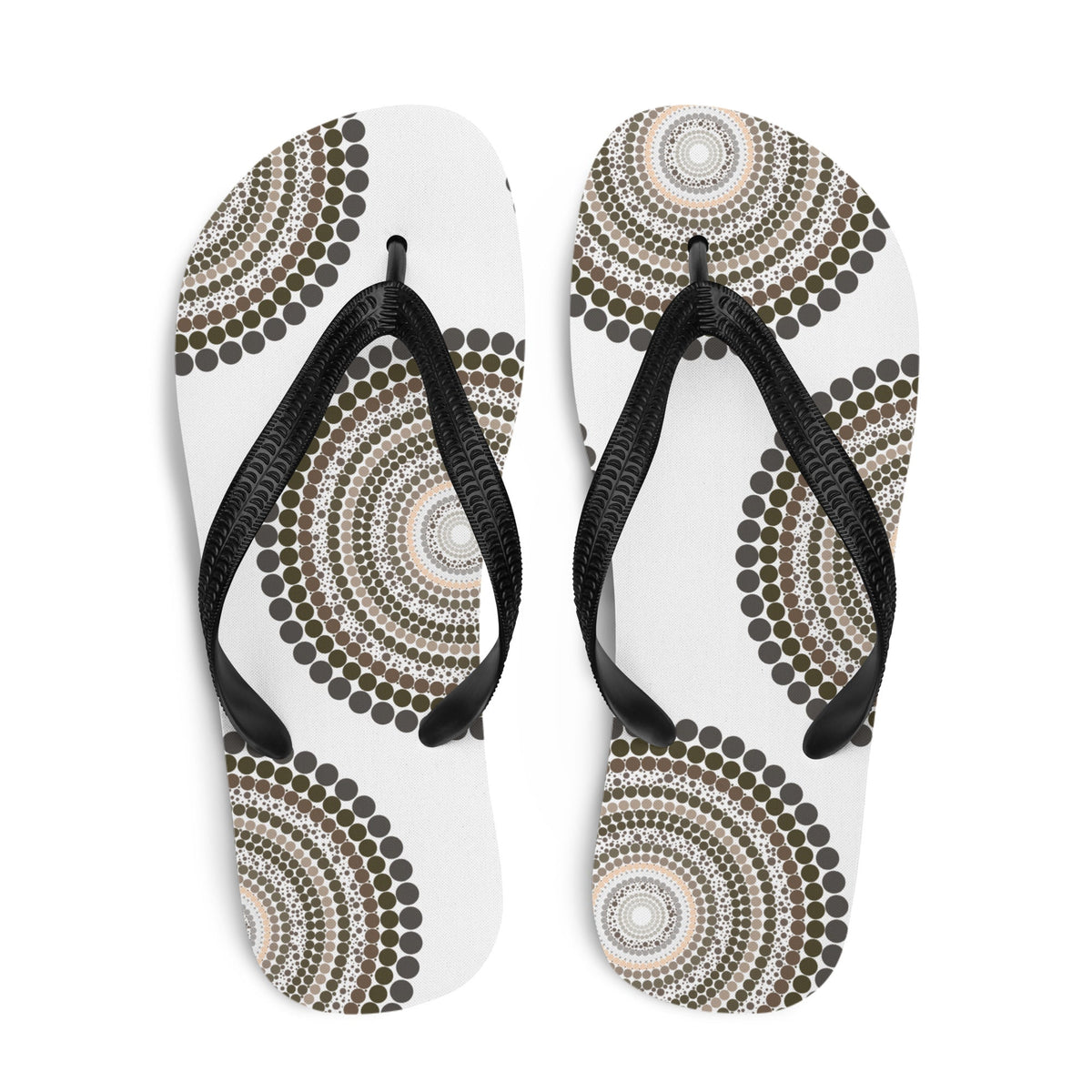 Yarning Circle Thongs - Aboriginal Art by Lani