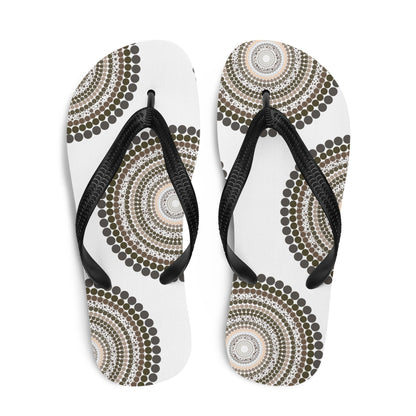 Yarning Circle Thongs - Aboriginal Art by Lani