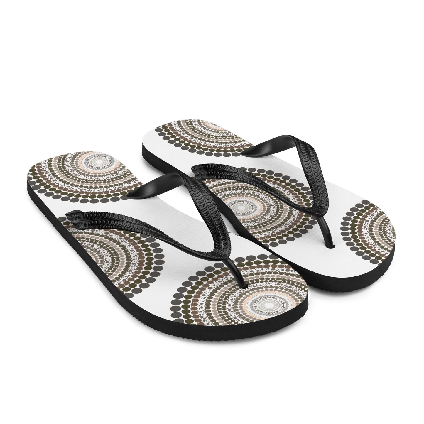 Yarning Circle Thongs - Aboriginal Art by Lani