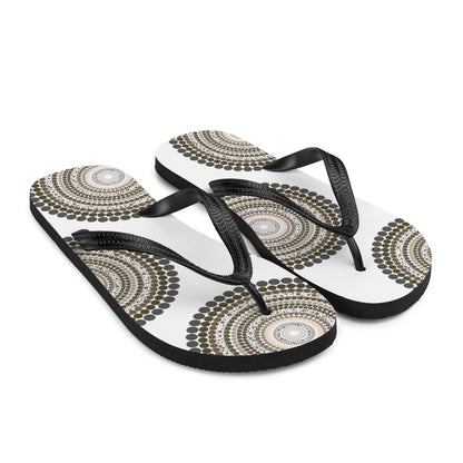 Yarning Circle Thongs - Aboriginal Art by Lani