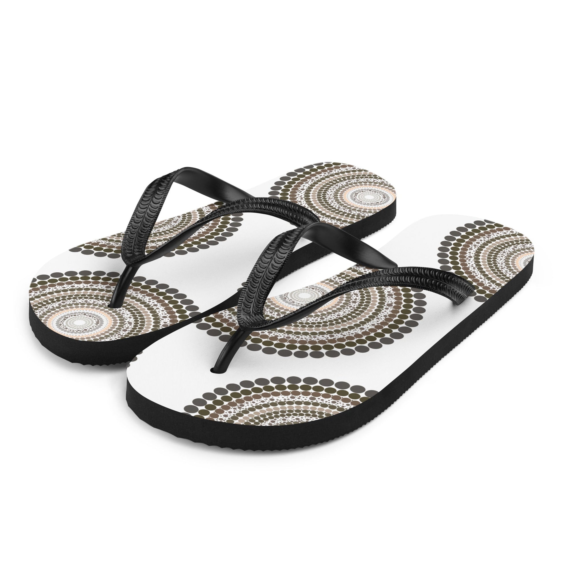 Yarning Circle Thongs - Aboriginal Art by Lani